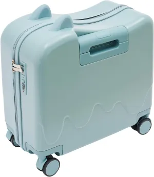 18 Inch Kids Luggage, Portable Kids Ride-on Luggage with Spinner Wheels Suitcase, Kids Ride-on Suitcase with Password Lock, Concave Curve Comfortable for Your Child, Ages for 4-10 Years Old