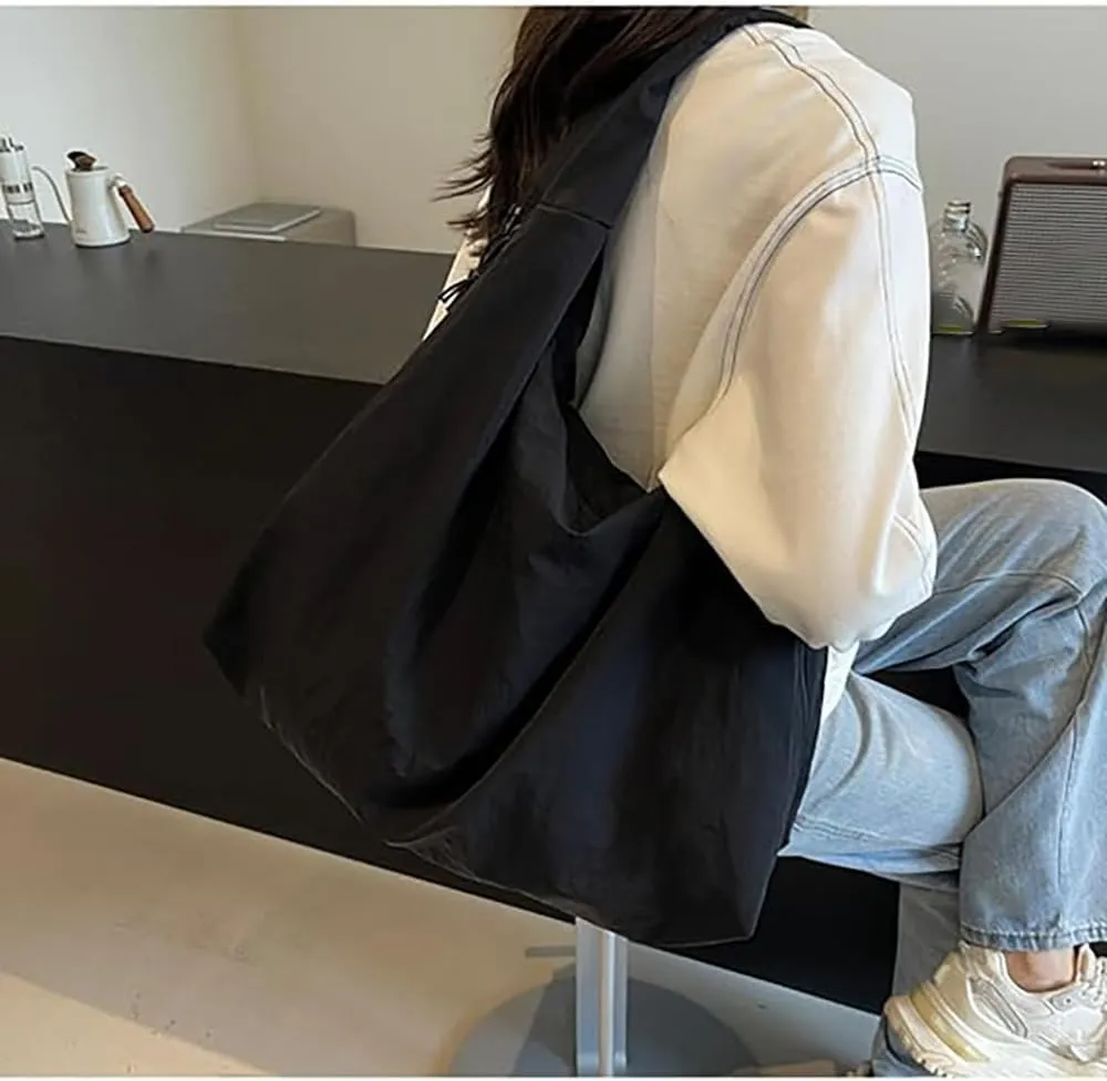 2025 New Women Solid Color Draped Tote Bag, Large Crossbody Bag, Versatile Slouchy Hobo Bag, Fashion Tote Bags (Wine Red)