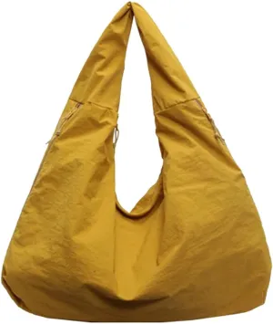2025 New Women Solid Color Draped Tote Bag, Large Crossbody Bag, Versatile Slouchy Hobo Bag, Fashion Tote Bags (Yellow)