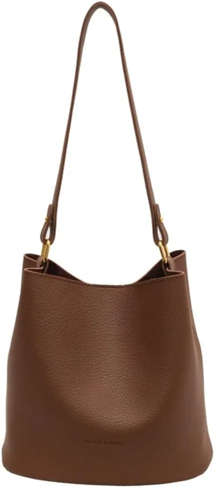 2pcs Cute Vegan Leather Shoulder Bags for Women - Stylish Hobo Crossbody Handbag & Clutch Purse Set(Coffee)