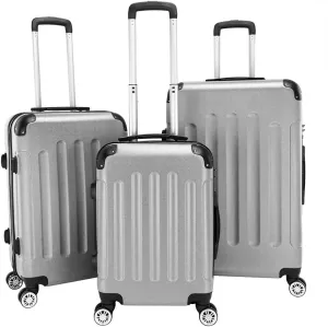 3-in-1 Versatile ABS Travel Trolley box set, hard shell lightweight, 20 "/ 24" / 28 "size for all your adventures (Gray)