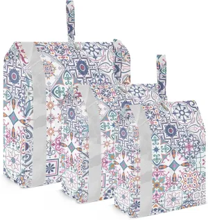 3 Set Packing Cubes Luggage Packing Organizers Light Colorful Pattern Travel Packing Storage Bags for Suitcase Travel Accessories