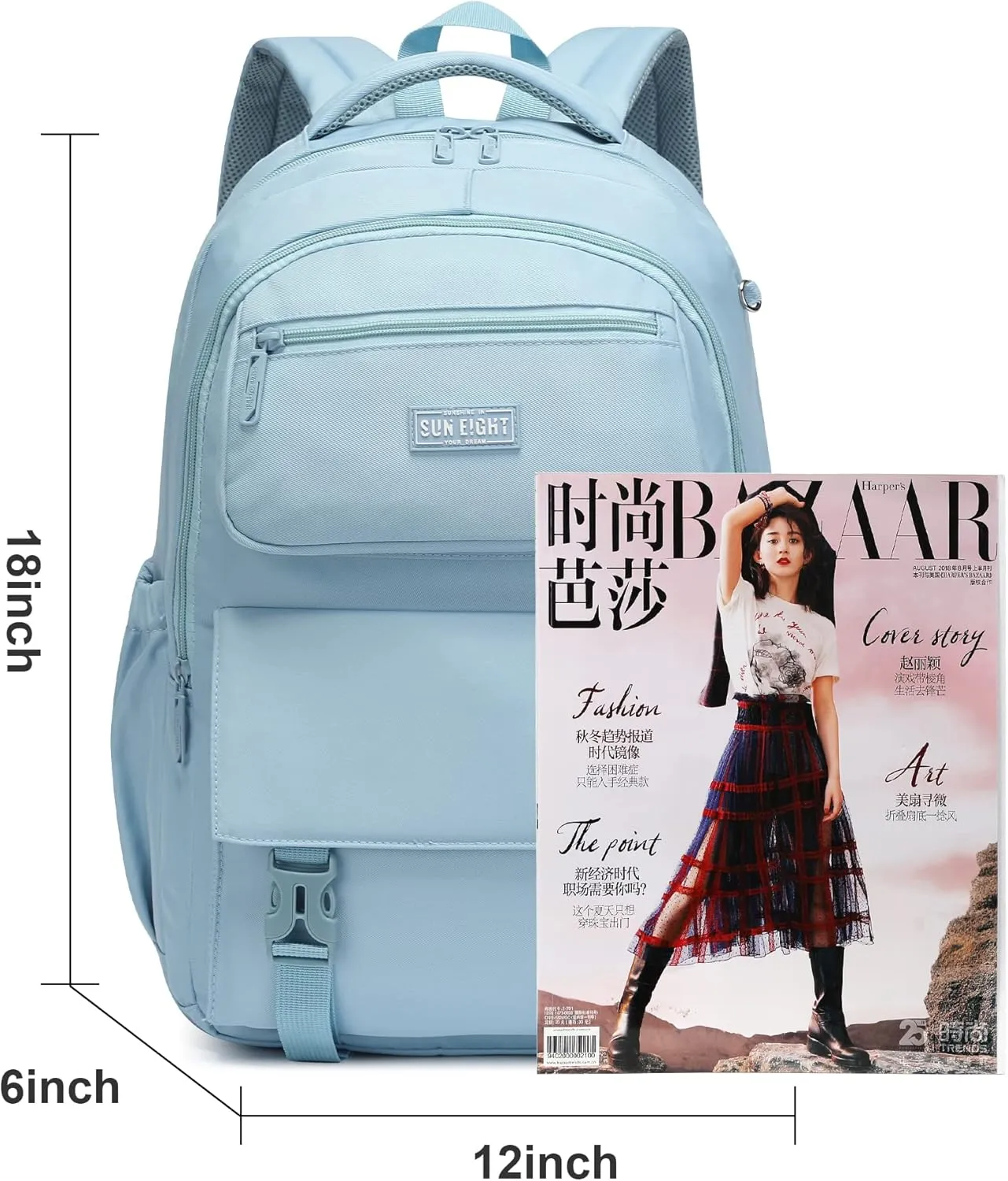 35L Lightweight Waterproof School Backpack for Kids, Teens-Durable Travel Daypack for Boys & Girls Ages 6-18 with Padded Adjustable Straps Comfortable Design (Blue)