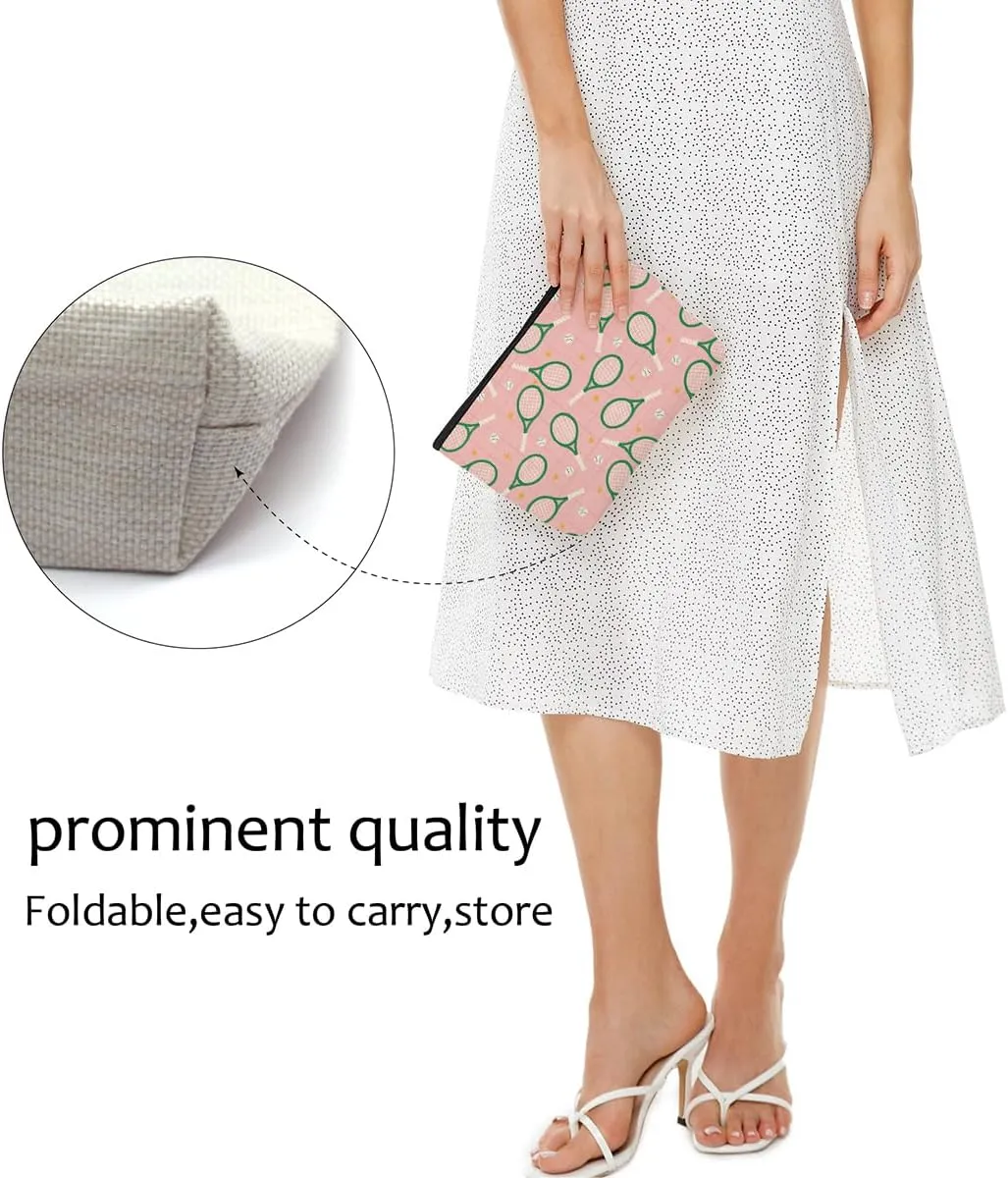 4 PCs Inspiring Tennis Makeup Bag, Accessories Gift Cosmetic Toiletry Bag - Graduation Birthday Gifts for Tennis Lovers