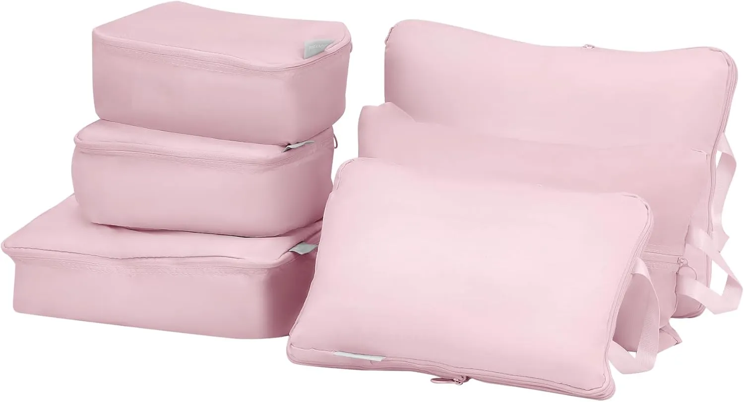 6 Set Travel Bag for Storage,Lightweight Travel Essentials,Travel Accessories for Travel Toiletry Bag Sets 6 Set Pink