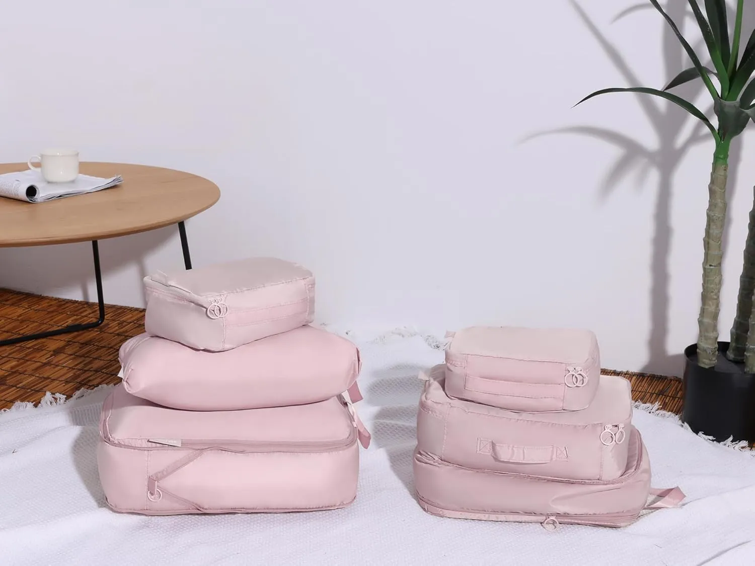 6 Set Travel Bag for Storage,Lightweight Travel Essentials,Travel Accessories for Travel Toiletry Bag Sets 6 Set Pink