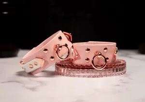 6" - 8" Blush & White Leather Cuffs _ LIMITED _