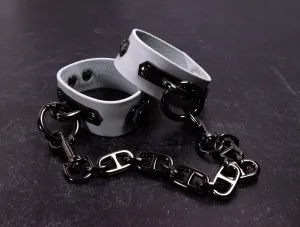 6" - 8" Gunmetal Black & Slate Leather Cuffs _ LIMITED _