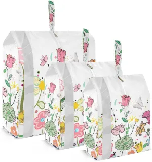 Adorable Wildflower Packing Cubes Set of 3, Lightweight Travel Luggage Organizers Foldable Bags for Easy Packing and Organization