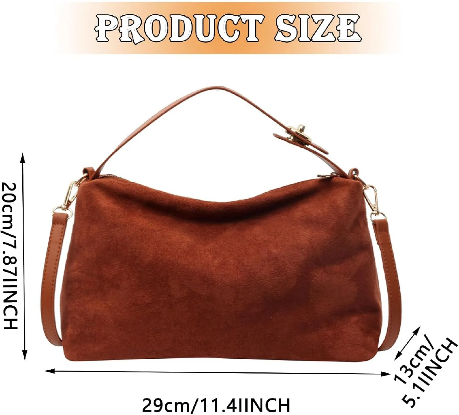 APLUSH Retro Shoulder Bag Fall Winter Versatile Commuter Crossbody Tote Matte Underarm Bag Hobo Purse,Black,One Size