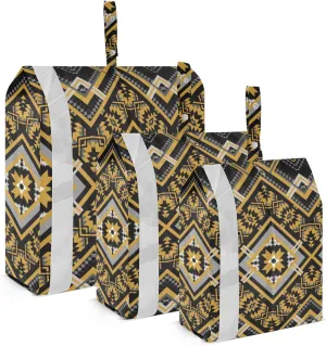 Aztec Navajo Packing Cubes Set of 3, Lightweight Travel Luggage Organizers Foldable Bags for Easy Packing and Organization
