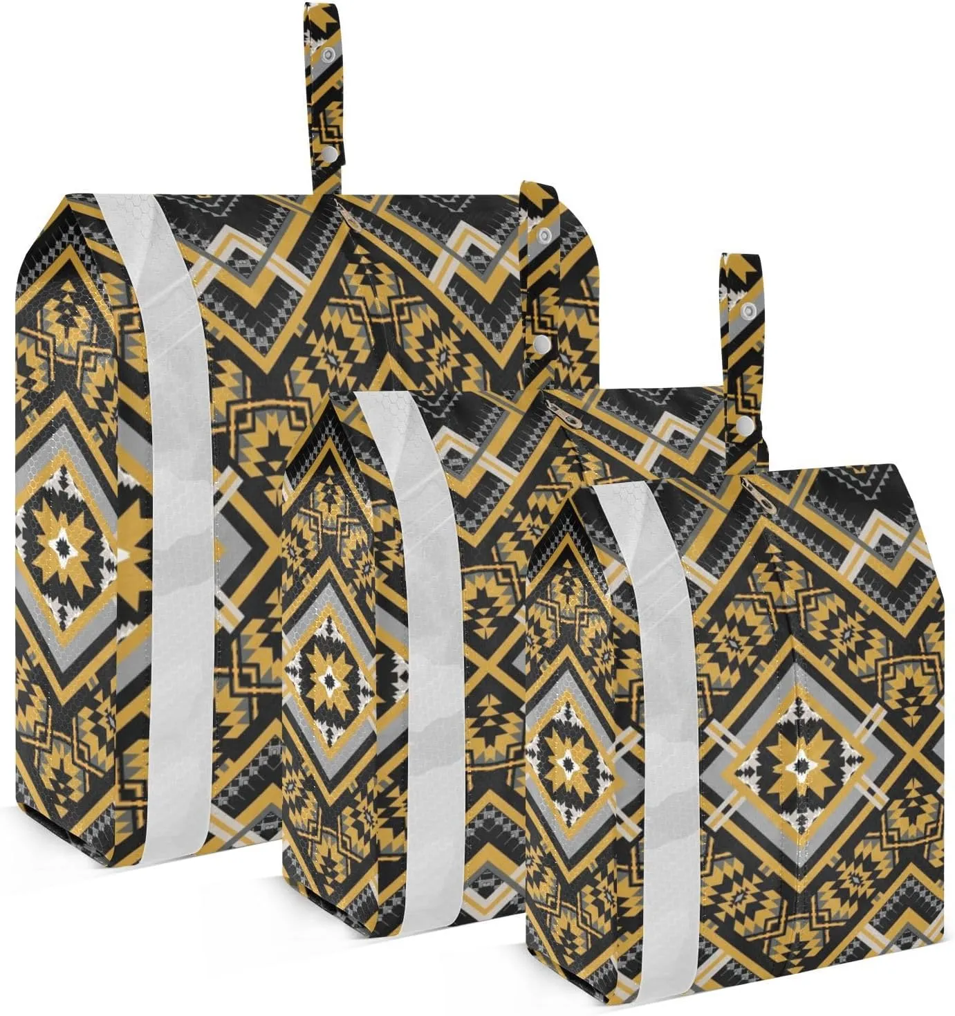 Aztec Navajo Packing Cubes Set of 3, Lightweight Travel Luggage Organizers Foldable Bags for Easy Packing and Organization