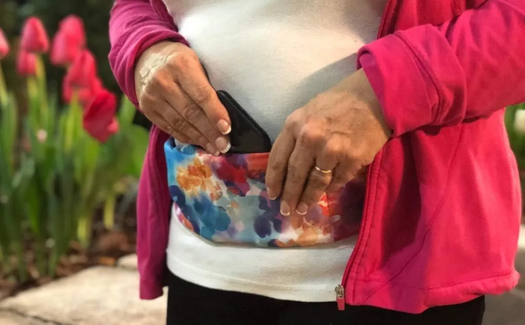BANDI Plus Size Fanny Pack for Women - Travel-Ready Pocket Belt with Secure Hidden Money & Running Belt for Phone, Passport, Keys, & Medical Devices, Adjustable Fit, Comfortable (Seaside)