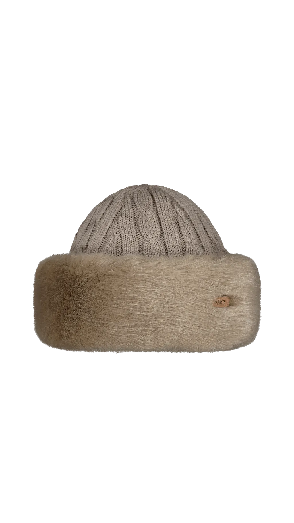BARTS Faux Fur Cable Band Hat In Pale Army