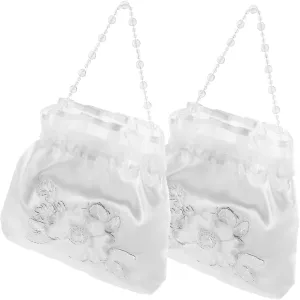 BESPORTBLE 2pcs Bridal Clutch Purse Money Bag for Wedding Day Bridal Purses Evening Bag Wedding Money Large Jewelry for Women