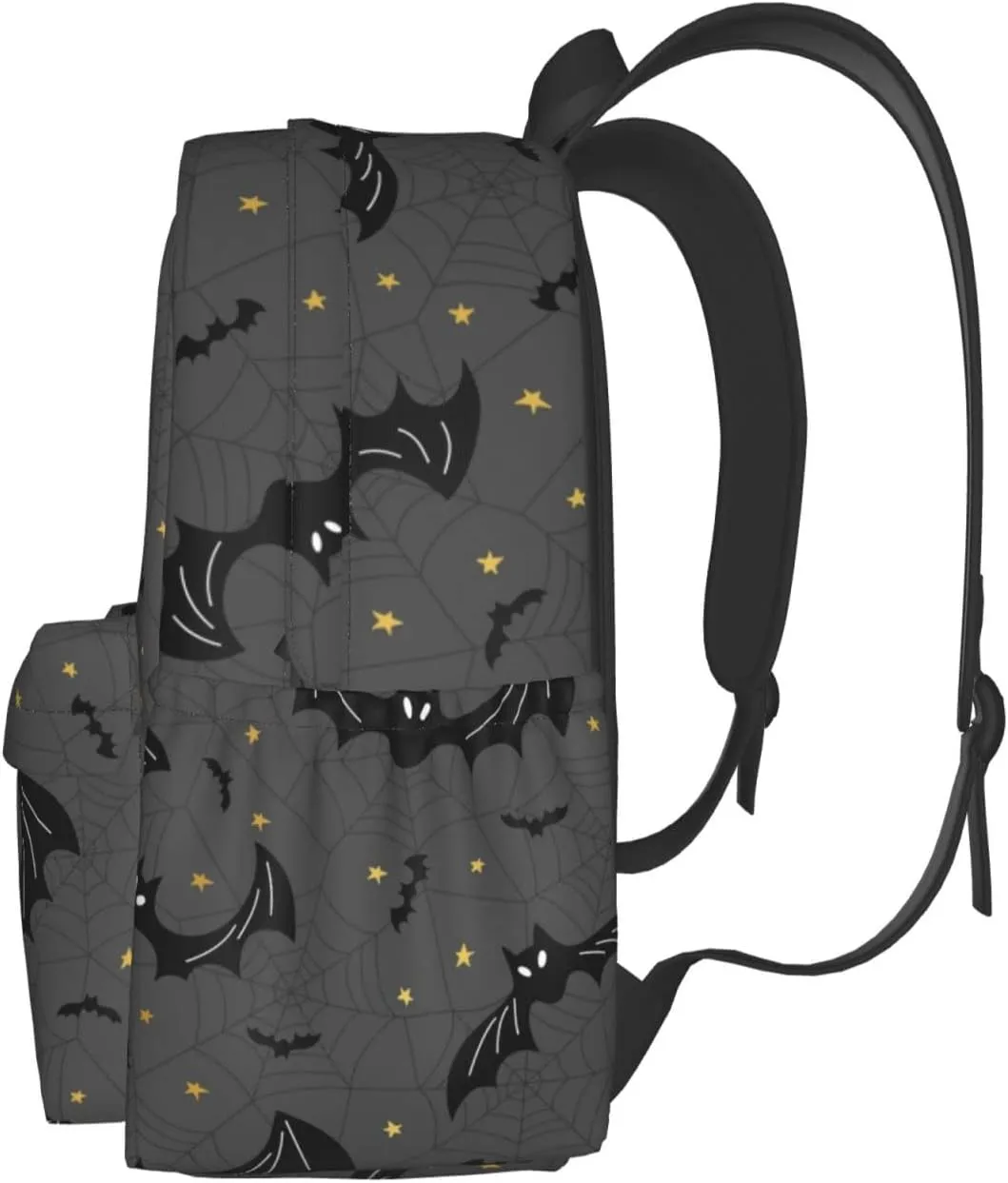 Black Bats Spider Web Large Capacity Backpack Lightweight Personalized Laptop Bag Tablet Travel School Bag with Multiple Pockets