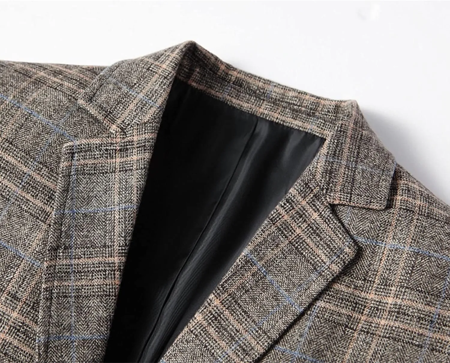 Blazers for Men Two Button Relaxed Fit Plaid Brushed Lightweight Trendy Suit Jacket for Formal and Casual Occasions