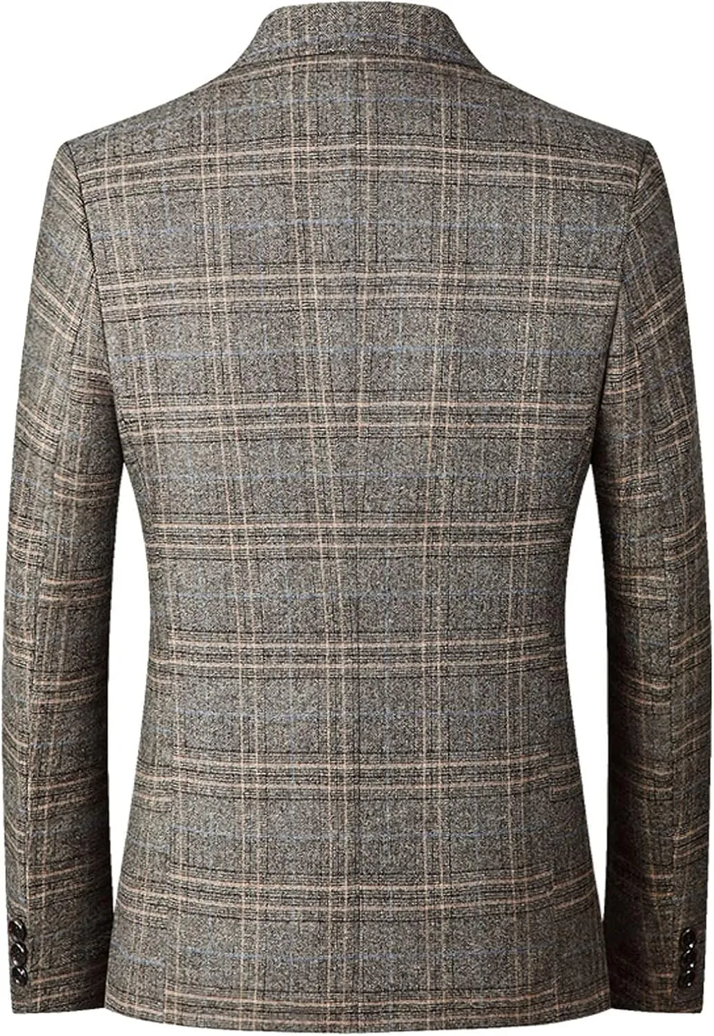 Blazers for Men Two Button Relaxed Fit Plaid Brushed Lightweight Trendy Suit Jacket for Formal and Casual Occasions
