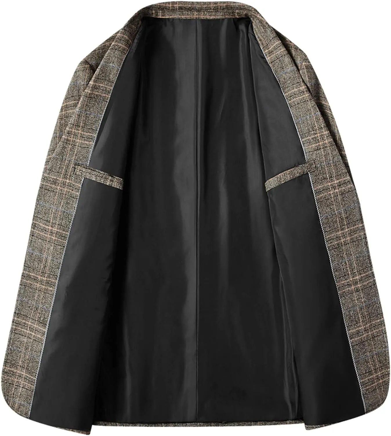Blazers for Men Two Button Relaxed Fit Plaid Brushed Lightweight Trendy Suit Jacket for Formal and Casual Occasions