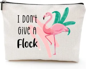 Blue Leaves Flamingo Makeup Bag,Flamingo Stuff Summer Cosmetic Bag,Funny Pun Gifts for Women Bestie, Gifts Toiletry Bag Graduation Birthday