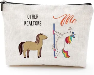 Blue Leaves Realtors Gifts for Women,Realtorss Fun Gifts, Realtors Bags for Women,Realtors Makeup Bag, Make Up Pouch,BRealtors Birthday Gifts
