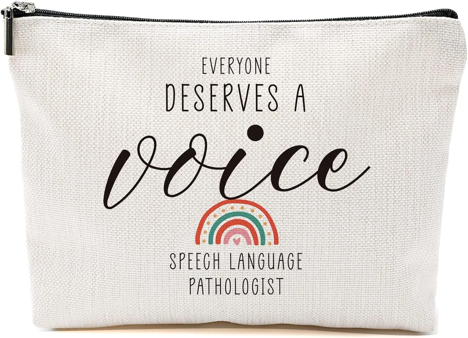 Blue Leaves Speech Therapy Gifts Speech Therapist Gift for Women, Therapist Makeup Bag, Speech Language Pathologist Cosmetic Bag - Everyone Deserves a Voice Speech Language Pathologist