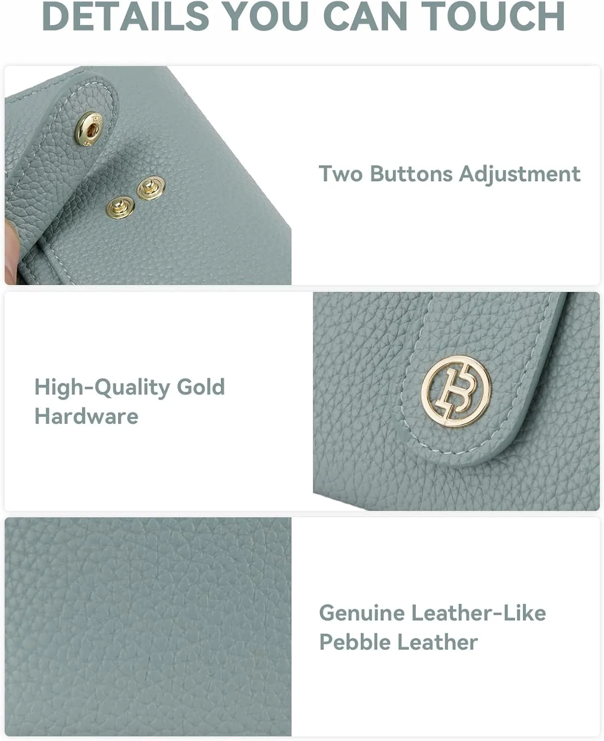BOSTANTEN Slim Wallet for Women Small RFID Blocking Credit Card Holder Leather Bifold Wallets with Zipper Coin Pocket Light Blue