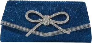 Bow Purse Evening Clutch Purses for Women Sparkly Evening Handbag Wedding Glitter Rhinestone Party Prom Crossbody Bag