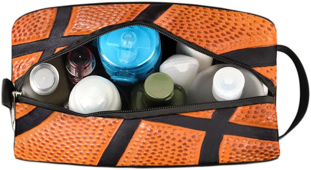 Boys Travel Toiletry Bag, 3D Basketball Kids Waterproof Hanging Dopp Kit, Wash Bag with Large Capacity for Travel, Sports, Shower