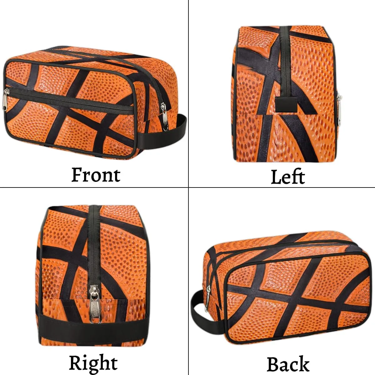 Boys Travel Toiletry Bag, 3D Basketball Kids Waterproof Hanging Dopp Kit, Wash Bag with Large Capacity for Travel, Sports, Shower