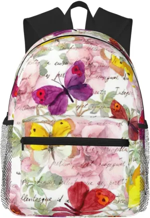 BREAUX Butterfly print Lightweight Comfortable Backpack for Men Women, Durability Laptop Daypack, Travel bag 