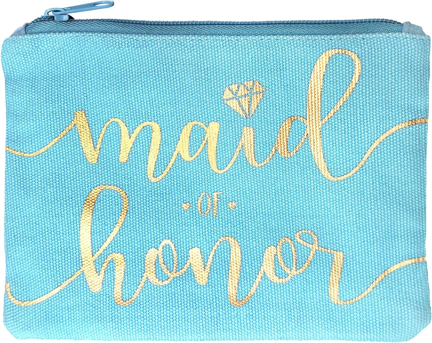 Bride Tribe Makeup Bags - Bridesmaid Favor for Bachelorette Party, Bridal Shower, Wedding. Cosmetics/Toiletries Bag, Wedding Survival Kit, Hangover Kit, Keepsake (1pc Maid of Honor, Blue)