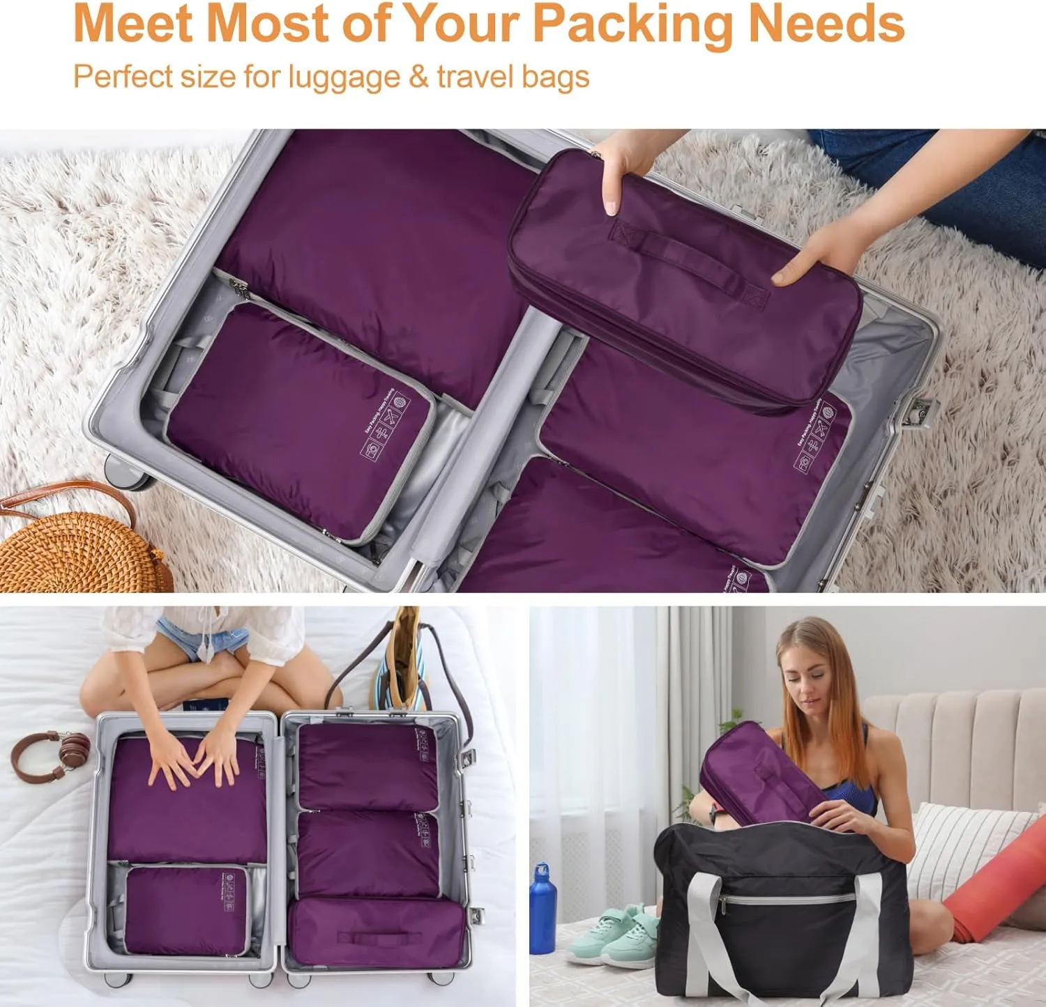 Cambond Travel Underwear Organizer Bag - Lightweight Bra Organizer, Portable Expandable Compression Packing Cubes, Underwear Storage Bag for Women