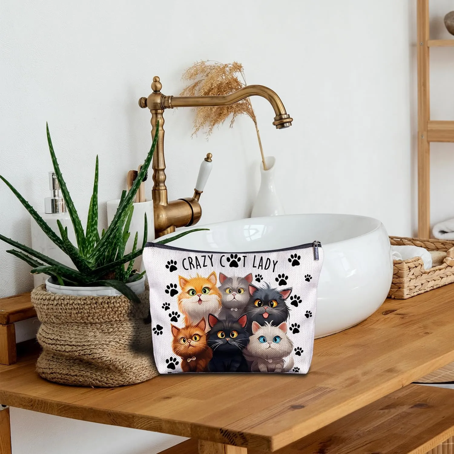 Cat Makeup Bags for Women - Cat Gifts for Cat Lovers, Cat Cosmetic Bags Small Purse, Cat Lover Travel Cosmetic Bag Zipper for Teens Daughter Sister Bestie