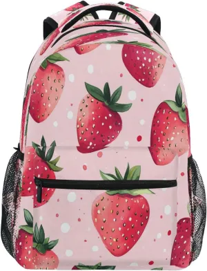 CEBUGI Travel Backpack for women men Strawberries lightweight Laptop Backpack College bookbag Casual Daypack