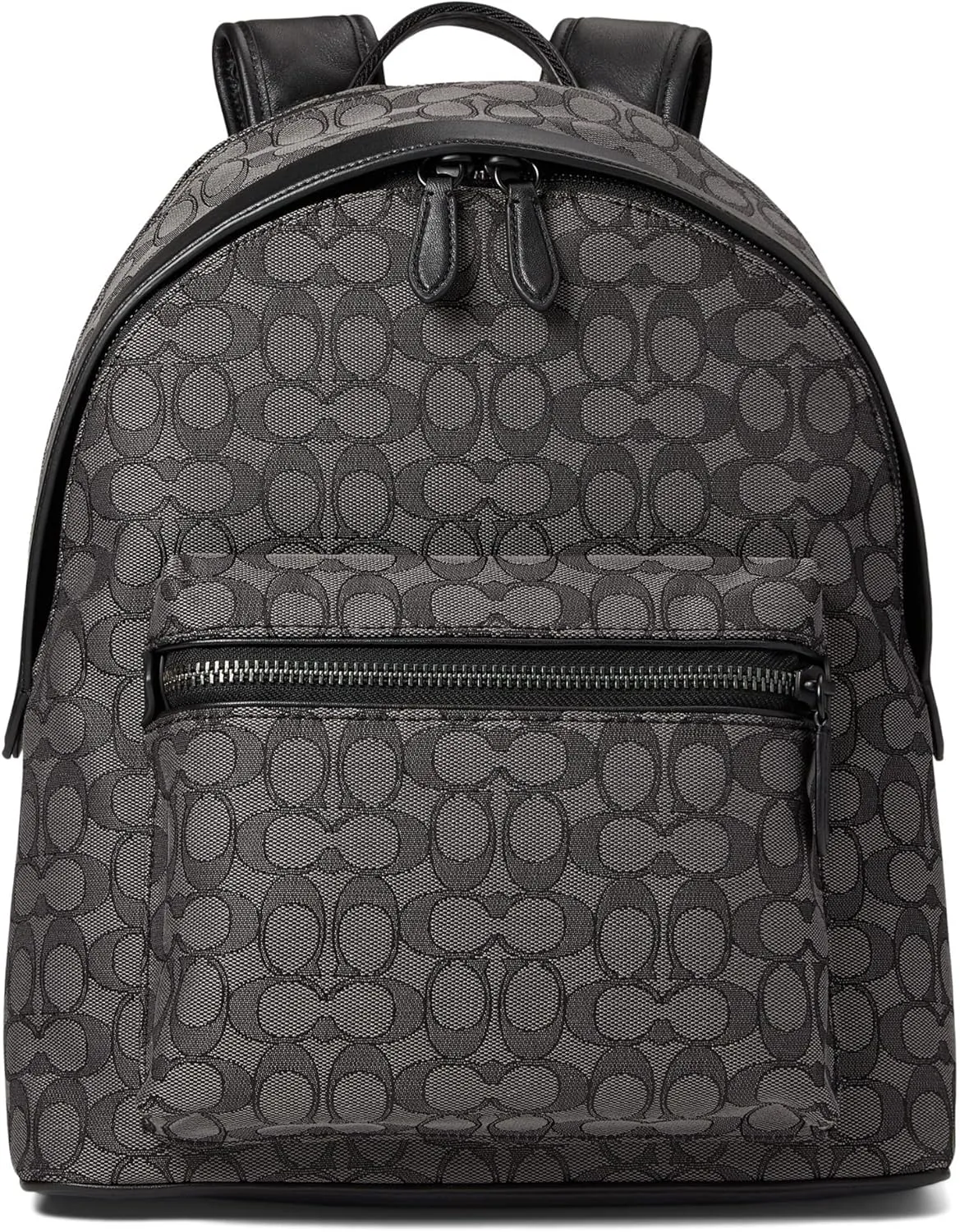 COACH Charter Backpack in Signature Jacquard, Charcoal/Black