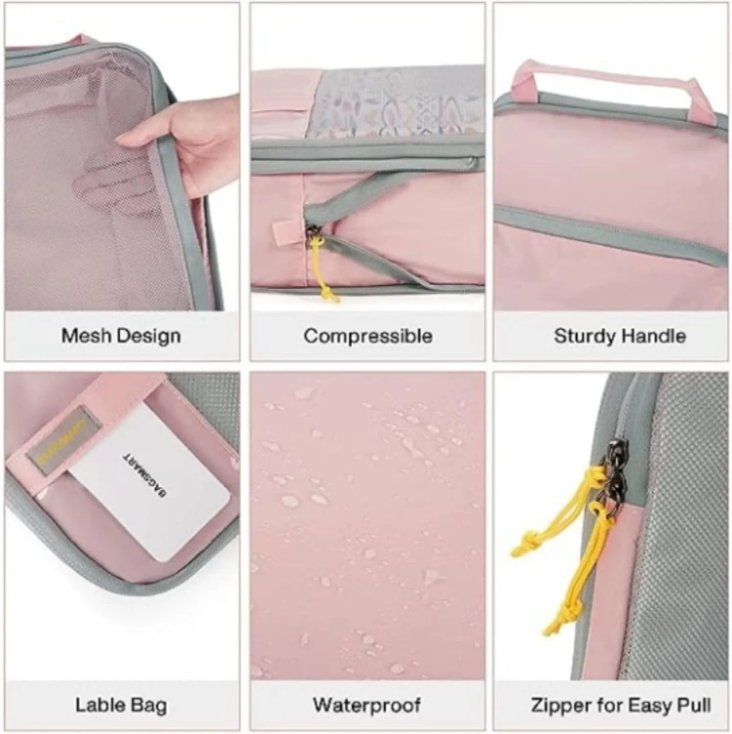 Compression Packing Cubes for Travel Lightweight Vacation Travel Travel Accessories for Suitcase Organizer (B, One Size)