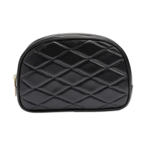 Conair Small Makeup Bag, Cosmetic Bag for Everyday Touch-Ups or Jewelery, Perfect Size for Purse or Carry-On, Small Organizer Shape in Black Diamond Quilt