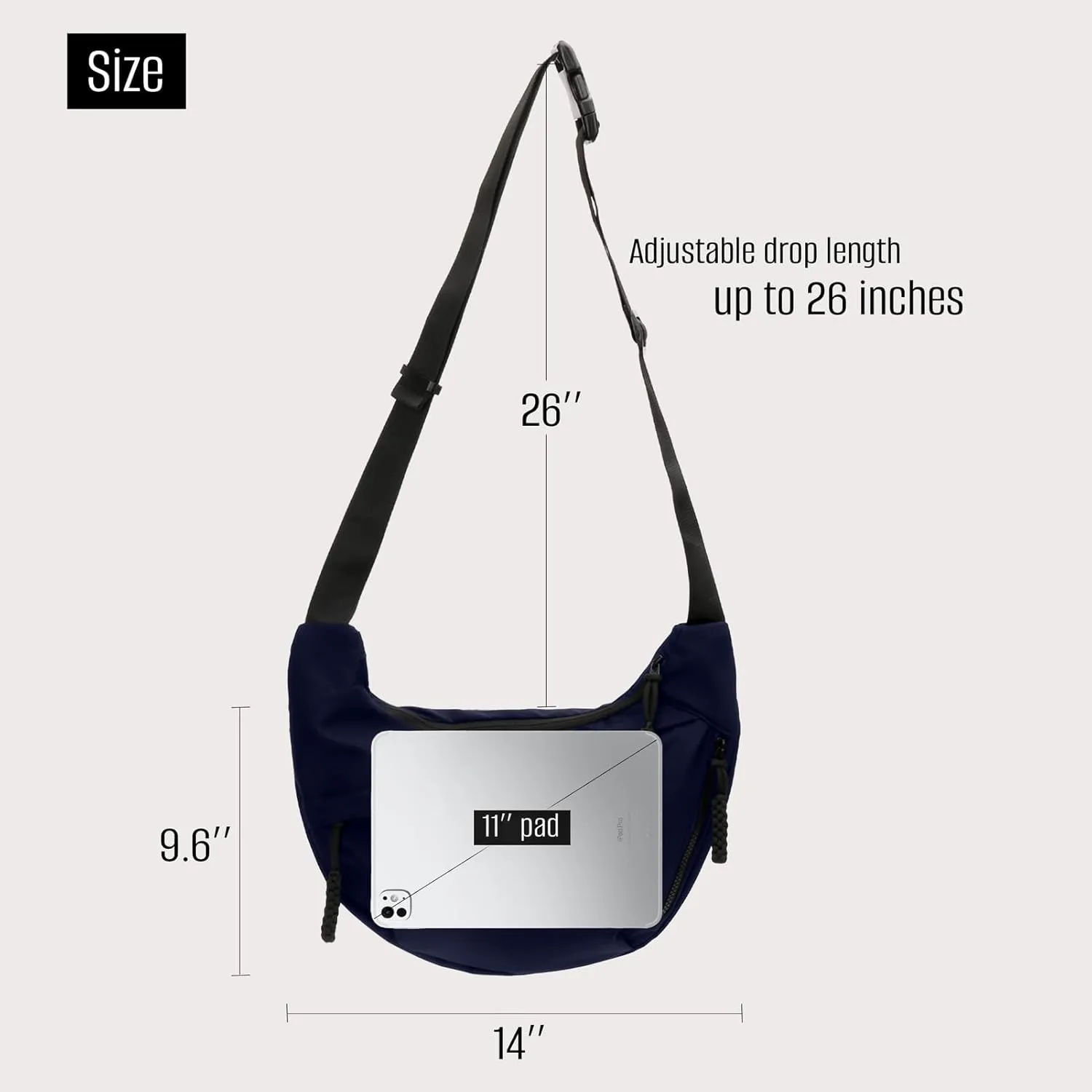 Crescent Crossbody Bags for Women and Men Nylon Luna bag Moon Hobo Purses Slouchy Dumpling Bag Canvas Shoulder Bags