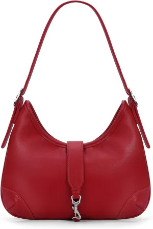 Crescent Shoulder Bag Y2k Hobo Bags for Women Faux Leather Designer Purses Trendy Half Moon Underarm Handbag with Zipper