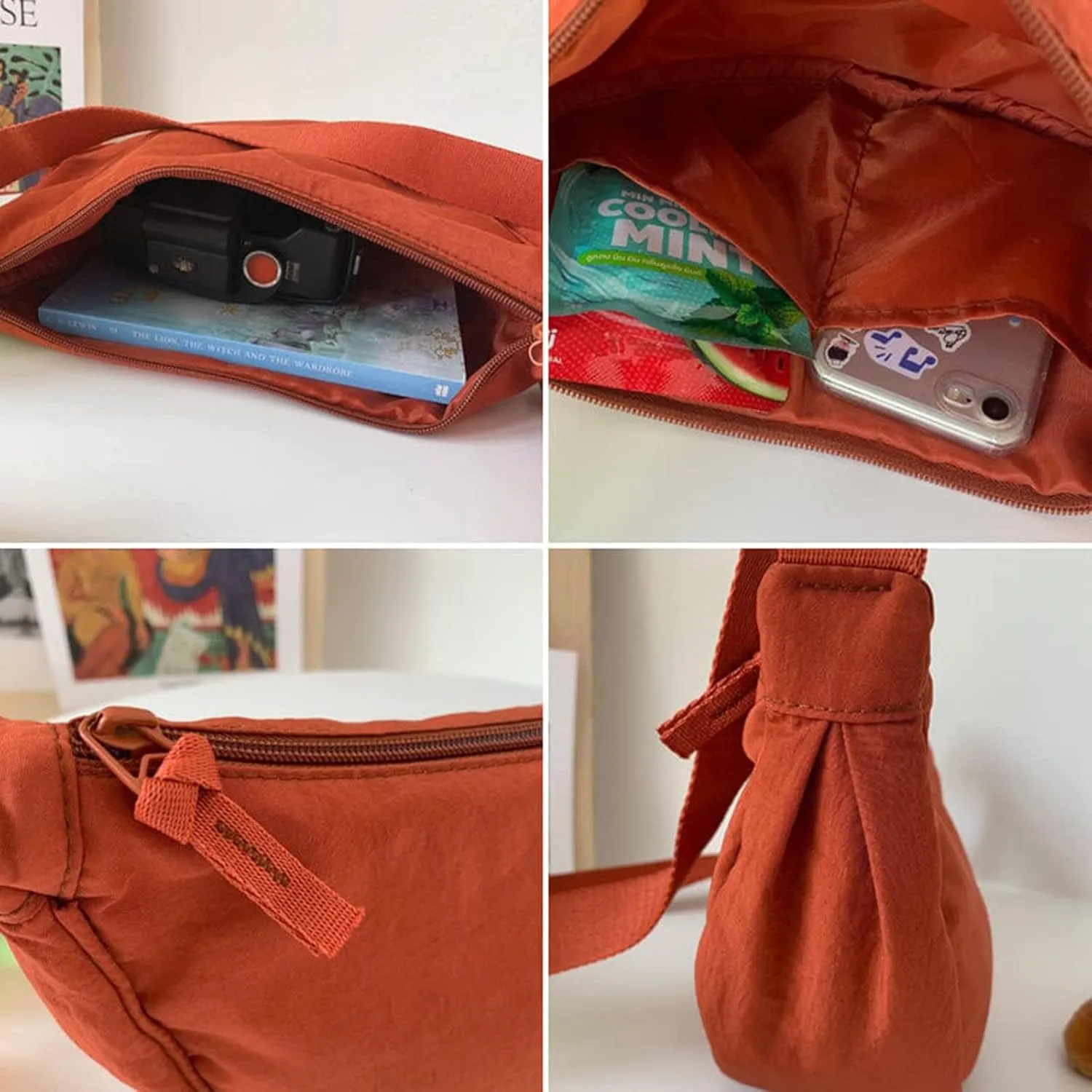 Crossbody Bag Hobo Sling Simple Women Dumpling Bag Trendy Small Shoulder Bag Purse Casual Handbag Adjustable Strap