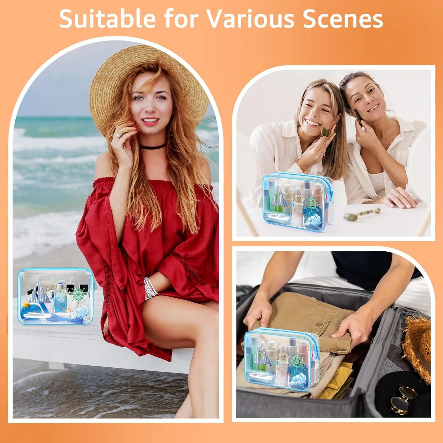 Cruise Gifts For Women Clear Makeup Bag Gifts For Cruise Lovers Cruise Trip Vacation Gifts Travel Clear Toiletry Bag Cruise Beach Cosmetic Bag For Women Girl Mom Sister Friend Birthday Gifts