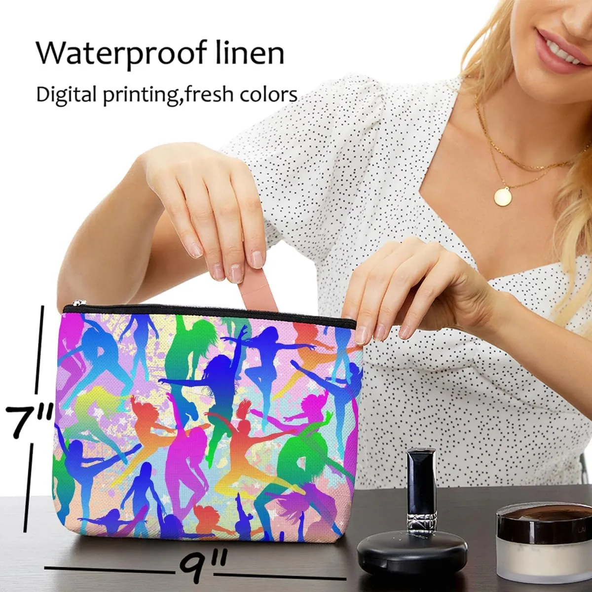 Cute Ballet Makeup Bag Dancer Gifts Dance Lover Gift Dance Stuff Travel Accessories Bag Mothers Day Christmas Birthday Dance Team Appreciation Friendship Gifts for Women Teacher Ballerina Sister Mom