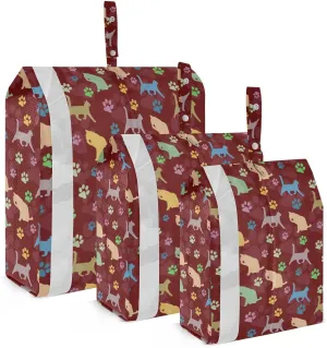 Cute Cat Paw Packing Cubes Set of 3, Lightweight Travel Luggage Organizers Foldable Bags for Easy Packing and Organization