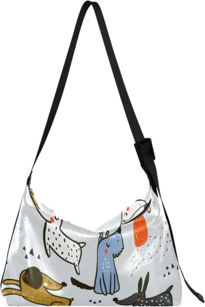 Cute Puppy Soft PU Leather Hobo Bags Large Purse Crossbody Trendy Animal Print Women Purse Hobo Bags