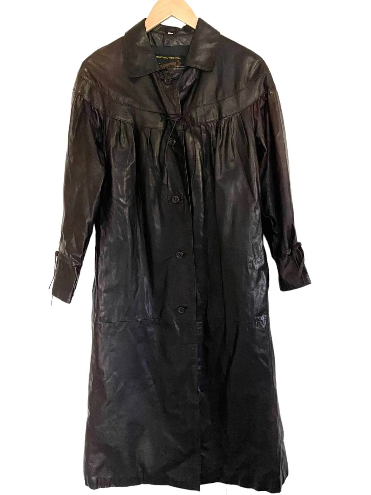 Dark Autumn Tobacco Leather Duster Jacket