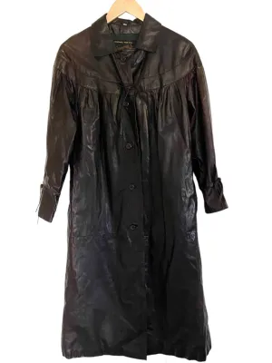 Dark Autumn Tobacco Leather Duster Jacket