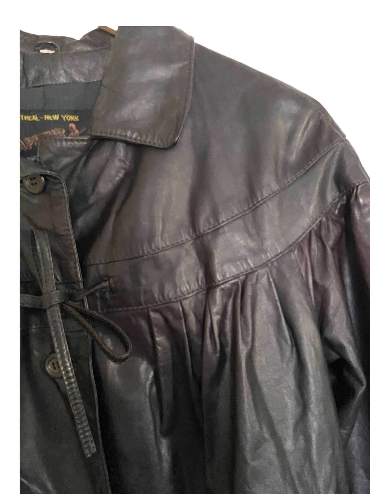 Dark Autumn Tobacco Leather Duster Jacket