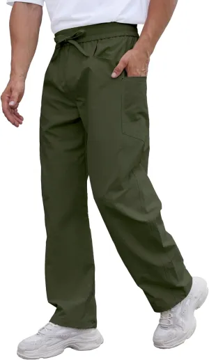 DEARCASE Men's Casual Baggy Elastic Waist Pants with Large Pockets Lightweight Relaxed Fit Drawstring Trousers
