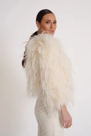 Dita Ostrich Feather Jacket Cream